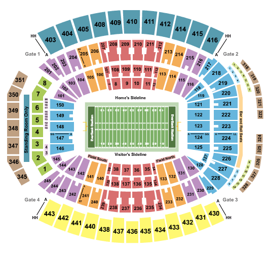 EverBank Stadium TaxSlayer Bowl Seating Chart