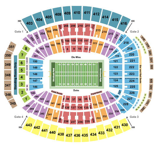 EverBank Stadium TaxSlayer Bowl Seating Chart